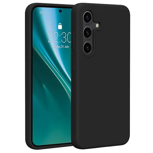 Etteri Handyhülle für Samsung S24 Silikon Schwarz Matt 6,2 Zoll – Kompatibel mit Magnetzubehör – Hülle mit Kameraschutz – Kratzfest Stoßfest Schmutzabweisend – Perfekter Schutz für Smartphone