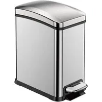 PROREGAL Rechteckiger Treteimer aus gebürstetem Edelstahl - 8 Liter - Haushaltszubehör, elegantes Design aus gebürstetem Edelstahl mit Fußtrittmechanismus für komfortable Handhabung.