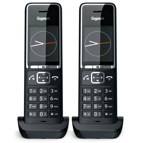 GIGASET COMFORT 550HX Duo Mobilteile, Black-Chrome - Schnurloses Telefon mit intuitivem TFT-Farbdisplay, 100 Einträge umfassender Sperrliste und einfacher Routeranmeldung – ideal für die ganze Familie.