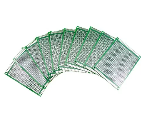 Aihasd 10 Stück PCB Board Prototype Lochrasterplatine Kit 6x8 Lochplatine Lochrasterplatte Doppelseitige Leiterplatte kompatibel mit dem Arduino Kits für DIY Löten