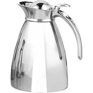 Esmeyer Thermoskanne Empire 305-077 - Thermobehälter aus Edelstahl mit 1 Liter Fassungsvermögen, hält Getränke bis zu 12 Stunden warm oder kalt und bietet eine praktische Einhandbedienung durch den Klappdeckel.