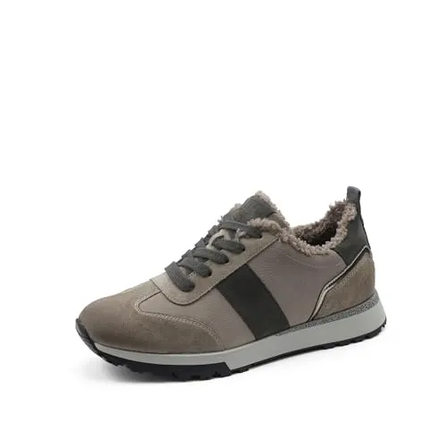 Paul Green Damen Sneaker - Warm gefüttert mit Wechselfußbett - Damen-Sneaker in Grau, ideal für Freizeit und Sport. Mit veganem Warmfutter und leichtem TR-light-Sohle für besten Komfort.