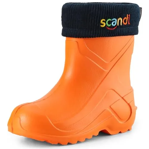Ladeheid Kinder Gummistiefel LA-763 - Federleicht und gefüttert - Gummistiefel für Kinder in Orange und Marineblau, federleicht und perfekt für regenreiche Tage. Ideal für unbeschwerte Abenteuer im Freien!