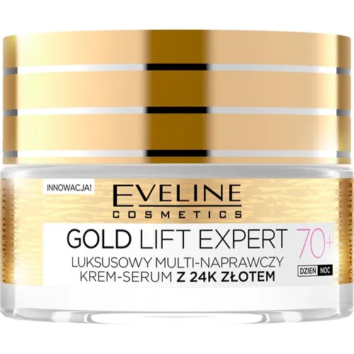 Eveline Cosmetics Gold Lift Expert Antifalten Creme 70+ - Nachtpflege mit 24Karat Gold, straffend und regenerierend für eine jugendlichere Haut. Ideal für reife Haut ab 70 Jahren.