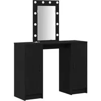 vidaXL Schminktisch mit Tür Schwarz 102 x 33 x 135 cm