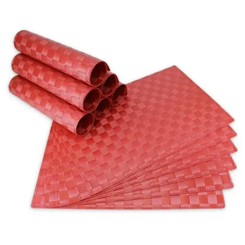 Moderne Tischsets in Rot im 12er Set in rot von matches21