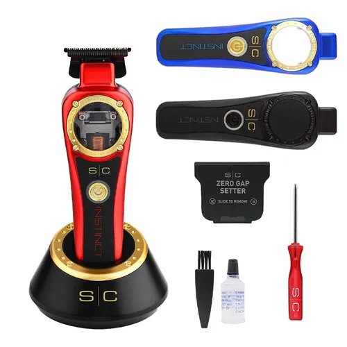 StyleCraft Instinct Trimmer - Haartrimmer mit Vektormotor für präzise Schnitte. Ergonomisches Design und hypoallergener 40 mm X-PRO DLC Black Diamond Carbon Schneidsatz für höchsten Komfort.