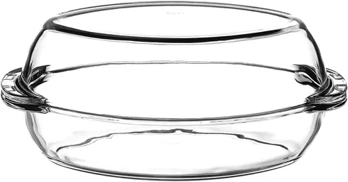 BORCAM 59022 Glas Auflaufform Hoch mit Glasdeckel 35x20x7 cm