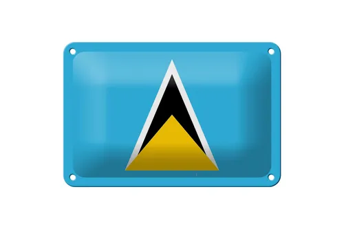 Blechschild Flagge Saint Lucias 18x12cm Flag of Saint Lucia Deko Schild