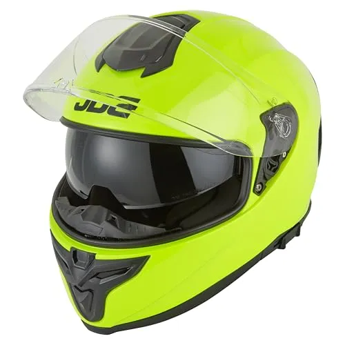 JDC Motorradhelm Full Face in gelb von JDC