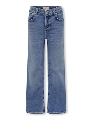 ONLY Girl Weit geschnitten kogmadison Blush Wide DNM cro37 noos - Mädchen-Jeanshosen mit weitem Schnitt und mittlerer Taille, aus 92% Baumwolle für angenehmen Tragekomfort und Flexibilität.