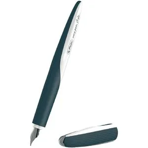 Herlitz Füller my.pen style Dark Shale, Feder M, Links- und Rechtshänder, Kunststoff, schwarz / weiß