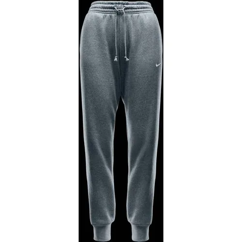 NIKE W NSW PHNX FLC MR PANT STD - Kuschelige Trainingshose in DK GREY HEATHER - Trainingsbekleidung mit extra weichem Fleece für maximalen Tragekomfort. Die lockere Passform und Kordelzug an den Knöcheln machen sie ideal für entspannte Tage.