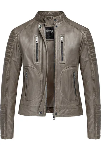 REPUBLIX Lederjacke MYRNA Echtleder Damen Biker Zipper Jacke