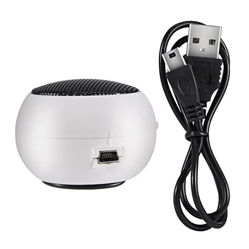 Garsent Lautsprecher, tragbarer Bluetooth Musik Speaker mit 3,5mm Audiobuchse Eingebauter 180mAH für Handy, Telefon, PC, MP3, MP4, MP5(weiß)