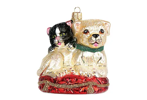 IMPULS Christbaumschmuck, Christbaumschmuck Glas 7,5 cm Hund & Katze Hund Figur
