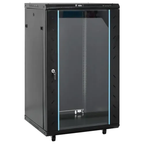 vidaXL 18U Netzwerkschrank mit Rollen - Computer- & Server-Racks, abschließbar und mit abnehmbaren Seitenteilen für einfache Wartung und sicheren Zugriff auf Ihre Netzwerkgeräte.