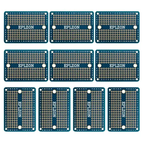 EPLZON Prototype Board Lötbares Breadboard Doppelseitig Leiterplatte PCB Circuit Board zum Schweißen von,DIY elektronische Artikel,Blau(Packung mit 10 Stück)