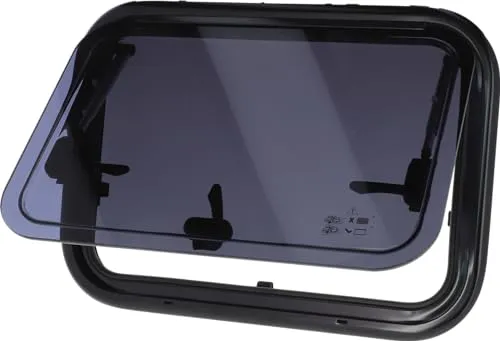 BERGER Ausstellfenster 500 x 450 für Wohnmobile und Wohnwagen - Hochwertiges Wohnmobilfenster mit integriertem Insektenrollo für frische Luft ohne Insekten. Ideal für Campervan-Ausbau und Campingabenteuer.