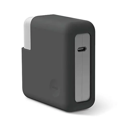 elago Power Adapter Netzteil Ladegerät Silikon Hülle Kompatibel mit Apple MacBook Pro 13” mit oder ohne Touch Bar und ID/Retina Display/Thunderbolt 3 USB-C (A1990/A1707/A1398) - Dunkelgrau