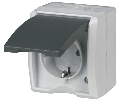 REV-Ritter Feuchtraum Aufputz Steckdose AquaForm, IP 44, grau