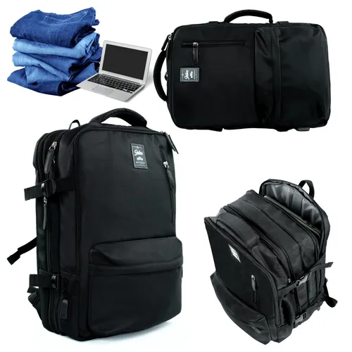 Handgepäck Rucksack 40x20x25 cm Reiserucksack für Ryanair, Wizzair, Lufthansa, LOT, Solier FV06, Schwarz