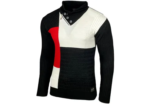 Baxboy Strickpullover Baxboy Herren Feinstrick Pullover Stehkragen Pulli B-52213