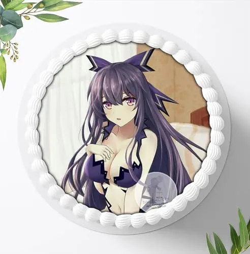 Für den Geburtstag ein Tortenbild, Zuckerbild mit dem Motiv: Manga Anime, Essbares Foto für Torten, Fondant, Tortenaufleger Ø 20cm, 0855w