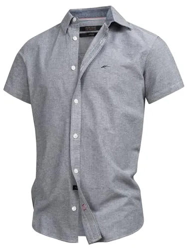 Indicode Herren INKenner Kurzarm-Hemd aus 100% Baumwolle – Navy, S - Stylisches Kurzarmhemd für Männer, ideal für Alltag und Büro. Aus 100% Baumwolle gefertigt, garantiert es angenehmen Tragekomfort und Atmungsaktivität. Perfekt für einen modernen, gepflegten Look!