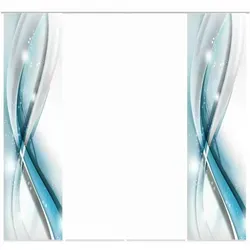 4-teiliges Schiebevorhang-Set GLIWE - aqua - je 60x245 cm - Gardinen & Vorhänge, 2x blickdicht und bedruckt sowie 2x Halborganza-Flammgarn für stilvollen Sichtschutz und Lichtdurchlässigkeit.