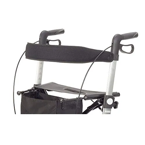 Russka Rückengurt für Rollator – Vital Originalzubehör - Gehstöcke & Rollatoren, idealer Rückengurt für zusätzlichen Komfort und Unterstützung beim Gehen, leicht und robust mit Rückenlehne in Schwarz.