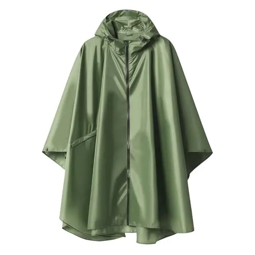 Stynice Regenponcho Wasserdicht Wandern Mit ReißVerschluss Leichter 3-In-1 Mehrzweck Regencape Mit Rucksack Atmungsaktiv Poncho Herren Damen Faltbare Regenmantel Hiking