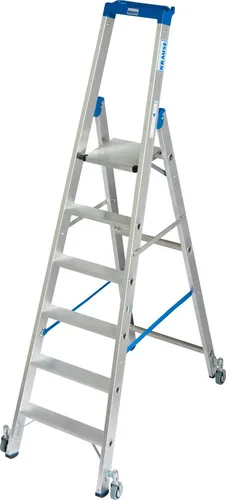 Stabilo Stufen-Stehleiter 6 Sprossen, fahrbar