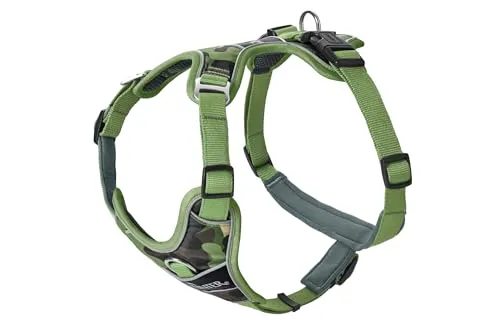 HUNTER Geschirr DIVO CAMOUFLAGE, Farbe: grün, ergonomisch geformt, 5-fach verstellbar, mit Aluminium-Schnallen, atmungsaktiv gepolstert, 3M Scotchlite reflektierend, Größe: L-XL