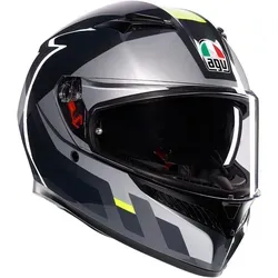AGV K3 Shade 22.06 Helm, grau, Größe XS für Männer - Aerodynamischer Motorradhelm für alle Fahrpositionen, mit 2Dry-Gewebe für schnelle Schweißaufnahme und optimalem Tragekomfort.