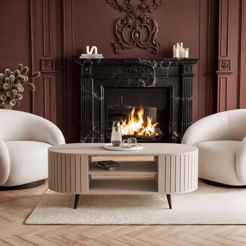 Lookway Couchtisch ELODIE II mit Ablage – 104 cm Breite - Moderner Couchtisch ELODIE II mit praktischer Ablage für Ihr Wohnzimmer. Stilvolle Metallbeine und pflegeleichte Tischplatte vereinen Eleganz und Funktionalität. Wählen Sie zwischen Schwarz und Gold!