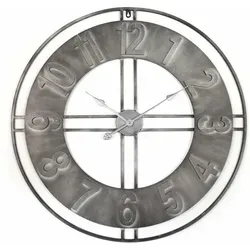 Wall-Art Wanduhr XL Industrial Ø 50 cm Silber von Wall Art