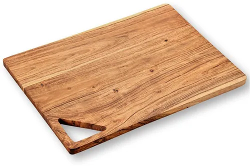 KESPER® Schneidebrett Brett mit Aussparung, Akazie, FSC, Massivholz, (1-St), mit Aussparung zur besseren Handhabung