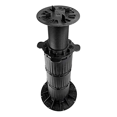 Gartenwelt Riegelsberger Premium justierbarer Stelzlager für Terrassenplatten Plattenlager Terrassenlager Terrassenträger Drehfuß Plattenträger Stützenfuß 1 Stück Höhenverstellung 370-469 mm