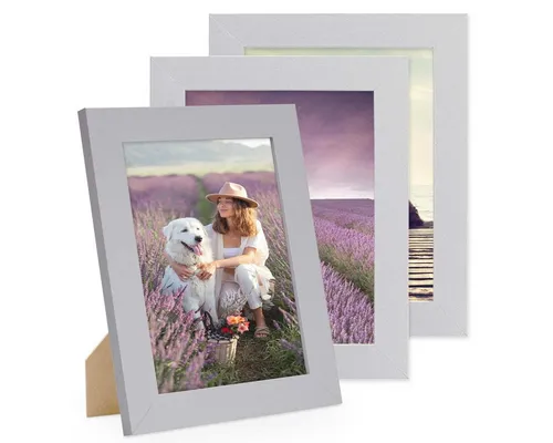 PHOTOLINI Bilderrahmen 3er Set breite Rahmen, extra Zubehör, (3er Set), im modernen Stil für Ihre stilvolle Wanddekoration