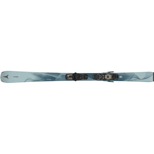 ATOMIC Damen Ski CLOUD Q LTD + M 10 GW Blue - All Mountain Ski für Einsteigerinnen und Fortgeschrittene, mit 75mm Mittelbreite für top Performance bei wechselnden Schneebedingungen und Densolite Core für leichtes Handling.
