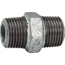 Riegler Doppelgewindenippel 280 AG/AG R 1 1/2 Temperguss schwarz feuerverz.