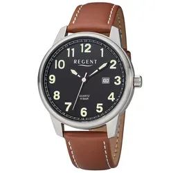 Regent Quarzuhr F-1239 - Elegante Herrenuhr mit braunem Armband, ideal für jeden Anlass und perfekt für stilbewusste Männer.