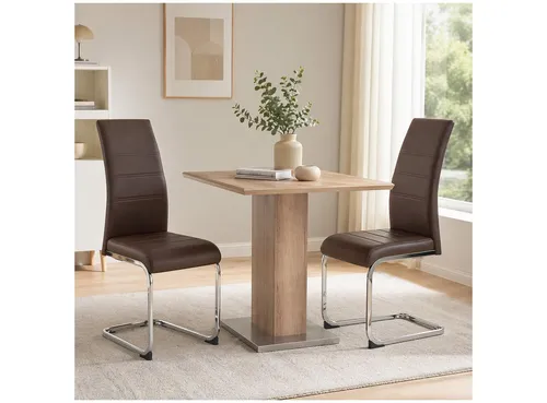 HTI-Living Freischwinger Schwingstuhl SallyC PU Braun (Set, 2 St) - Elegante Schwingstühle aus Kunstleder in Braun, ideal für den Innenbereich. Mit solider Metallkonstruktion und einer maximalen Belastbarkeit von 120 kg bieten sie Komfort und Stabilität.