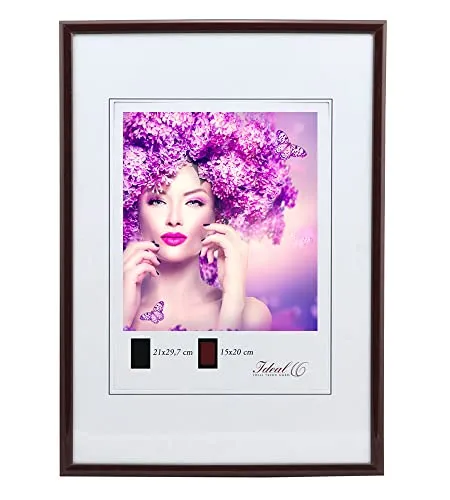 IDEAL TREND New Lifestyle Kunststoff Bilderrahmen Kunststoffrahmen Bildhalter Bildträger: Farbe: Braun | Format: 15x20