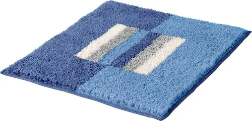 Erwin Müller WC-Vorlage Korfu, WC-Matte rutschhemmend blau Größe 50x50 cm - für Fußbodenheizung geeignet, flauschig, weich (weitere Farben)