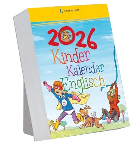 Langenscheidt Kinderkalender Englisch 2026: Tagesabreißkalender - Freizeit, Haus & Garten: Fördert spielerisch die Englischkenntnisse von Kindern mit täglich neuen Wörtern und spannenden Illustrationen.