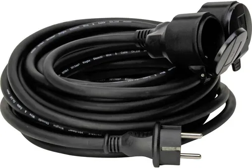 Kopp Verlängerungskabel 10m 16A Schwarz - Elektrische Kabel & Leitungen, 10m lang, ideal für Innen- und Außenbereich, schutzisoliert mit IP44 für maximale Sicherheit.