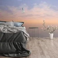 PROFHOME 392291-GU Fototapete Wolken in Blau und Grau - Hochwaschbeständige Vliestapete mit romantischem Wolkenmuster, ideal für Wohnräume. Einfach zu verarbeiten und restlos trocken abziehbar – für eine stilvolle Wandgestaltung.