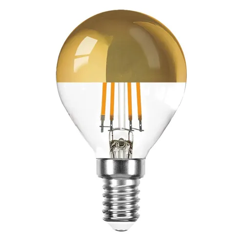 LED Filament Tropfen 4W ~ 40W E14 Kopfspiegel Gold P45 extra warmweiß 2200K KVG